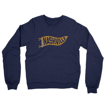 Nashville Pennant Midweight French Terry Crewneck Sweatshirt-Navy-Allegiant Goods Co. Vintage Sports Apparel