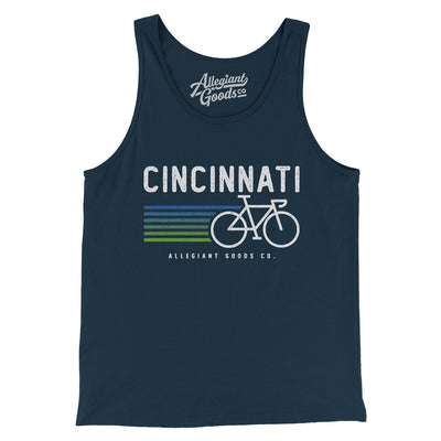 Cincinnati Cycling Men/Unisex Tank Top-Navy-Allegiant Goods Co. Vintage Sports Apparel