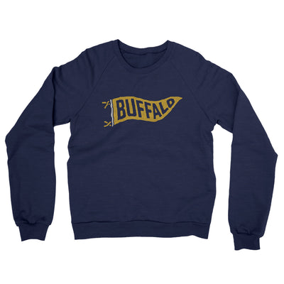 Buffalo Pennant Midweight French Terry Crewneck Sweatshirt-Navy-Allegiant Goods Co. Vintage Sports Apparel