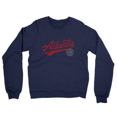 Atlanta Vintage Script Midweight French Terry Crewneck Sweatshirt-Allegiant Goods Co. Vintage Sports Apparel