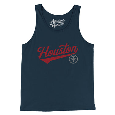 Houston Vintage Script Men/Unisex Tank Top-Allegiant Goods Co. Vintage Sports Apparel