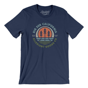 Big Sur California Retro Badge Men/Unisex T-Shirt-Navy-Allegiant Goods Co. Vintage Sports Apparel