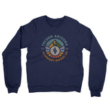 Tucson Arizona Retro Badge Midweight French Terry Crewneck Sweatshirt-Navy-Allegiant Goods Co. Vintage Sports Apparel