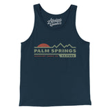 Palm Springs Mountain Sunset Men/Unisex Tank Top-Navy-Allegiant Goods Co. Vintage Sports Apparel