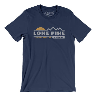 Lone Pine Mountain Sunset Men/Unisex T-Shirt-Navy-Allegiant Goods Co. Vintage Sports Apparel