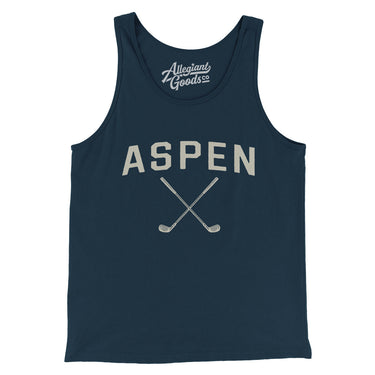 Aspen Golf Men/Unisex Tank Top-Navy-Allegiant Goods Co. Vintage Sports Apparel