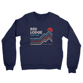 Red Lodge Montana Midweight French Terry Crewneck Sweatshirt-Navy-Allegiant Goods Co. Vintage Sports Apparel