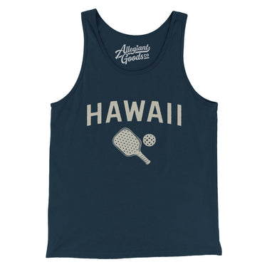 Hawaii Pickleball Men/Unisex Tank Top-Navy-Allegiant Goods Co. Vintage Sports Apparel