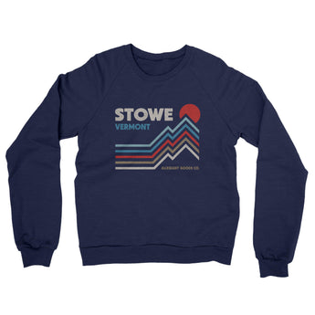 Stowe Vermont Midweight French Terry Crewneck Sweatshirt-Navy-Allegiant Goods Co. Vintage Sports Apparel