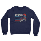 Stowe Vermont Midweight French Terry Crewneck Sweatshirt-Navy-Allegiant Goods Co. Vintage Sports Apparel
