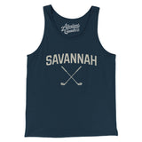 Savannah Golf Men/Unisex Tank Top-Navy-Allegiant Goods Co. Vintage Sports Apparel