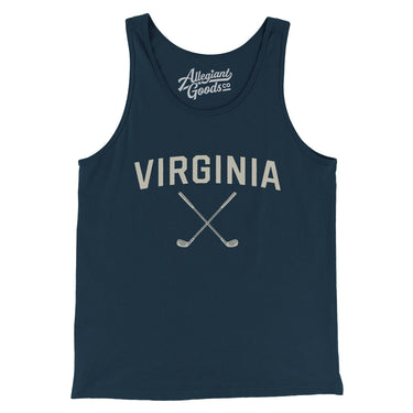 Virginia Golf Men/Unisex Tank Top-Navy-Allegiant Goods Co. Vintage Sports Apparel