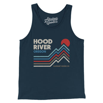 Hood River Oregon Men/Unisex Tank Top-Navy-Allegiant Goods Co. Vintage Sports Apparel