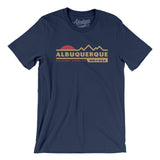 Albuquerque Mountain Sunset Men/Unisex T-Shirt-Navy-Allegiant Goods Co. Vintage Sports Apparel