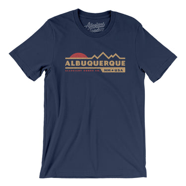 Albuquerque Mountain Sunset Men/Unisex T-Shirt-Navy-Allegiant Goods Co. Vintage Sports Apparel