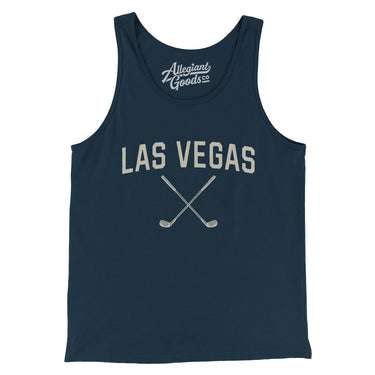 Las Vegas Golf Men/Unisex Tank Top-Navy-Allegiant Goods Co. Vintage Sports Apparel