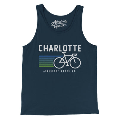 Charlotte Cycling Men/Unisex Tank Top-Navy-Allegiant Goods Co. Vintage Sports Apparel