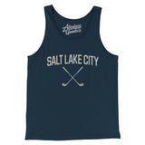 Salt Lake City Golf Men/Unisex Tank Top-Navy-Allegiant Goods Co. Vintage Sports Apparel