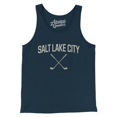 Salt Lake City Golf Men/Unisex Tank Top-Navy-Allegiant Goods Co. Vintage Sports Apparel