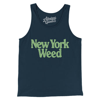 New York Weed Men/Unisex Tank Top-Navy-Allegiant Goods Co. Vintage Sports Apparel