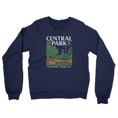 Central Park Midweight French Terry Crewneck Sweatshirt-Navy-Allegiant Goods Co. Vintage Sports Apparel