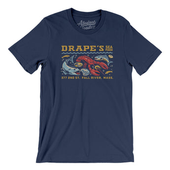 Drape's Seafood Fall River Men/Unisex T-Shirt-Navy-Allegiant Goods Co. Vintage Sports Apparel