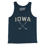 Iowa Golf Men/Unisex Tank Top-Navy-Allegiant Goods Co. Vintage Sports Apparel