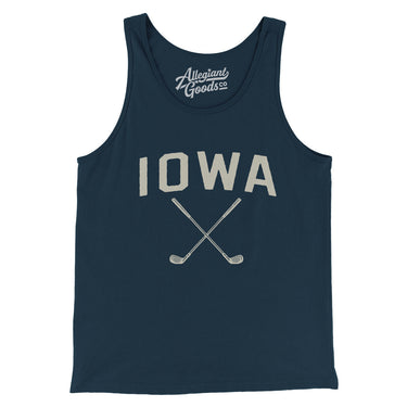 Iowa Golf Men/Unisex Tank Top-Navy-Allegiant Goods Co. Vintage Sports Apparel