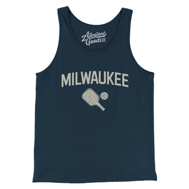Milwaukee Pickleball Men/Unisex Tank Top-Navy-Allegiant Goods Co. Vintage Sports Apparel
