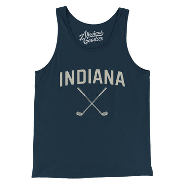 Indiana Golf Men/Unisex Tank Top-Navy-Allegiant Goods Co. Vintage Sports Apparel
