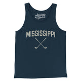 Mississippi Golf Men/Unisex Tank Top-Navy-Allegiant Goods Co. Vintage Sports Apparel