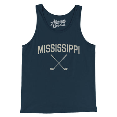 Mississippi Golf Men/Unisex Tank Top-Navy-Allegiant Goods Co. Vintage Sports Apparel
