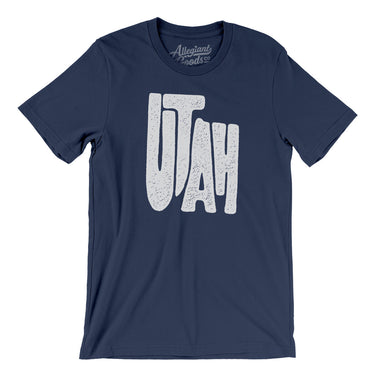 Utah State Shape Text Men/Unisex T-Shirt-Allegiant Goods Co. Vintage Sports Apparel