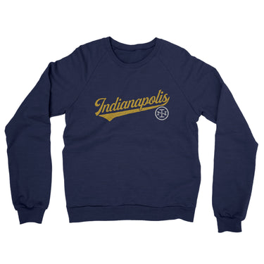 Indianapolis Vintage Script Midweight French Terry Crewneck Sweatshirt-Allegiant Goods Co. Vintage Sports Apparel