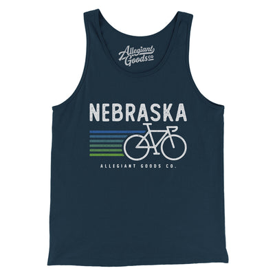 Nebraska Cycling Men/Unisex Tank Top-Navy-Allegiant Goods Co. Vintage Sports Apparel