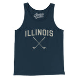 Illinois Golf Men/Unisex Tank Top-Navy-Allegiant Goods Co. Vintage Sports Apparel