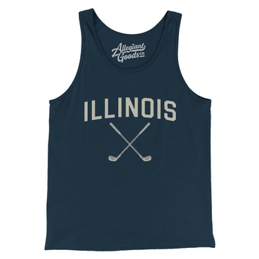 Illinois Golf Men/Unisex Tank Top-Navy-Allegiant Goods Co. Vintage Sports Apparel