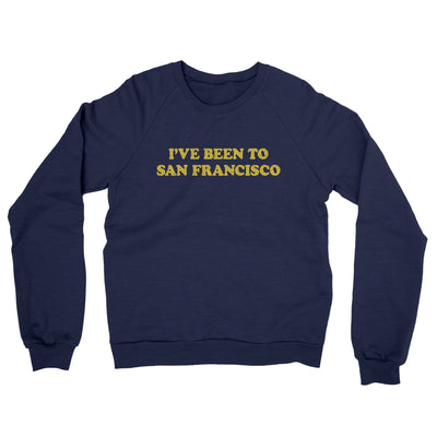I've Been To San Francisco Midweight French Terry Crewneck Sweatshirt-Navy-Allegiant Goods Co. Vintage Sports Apparel
