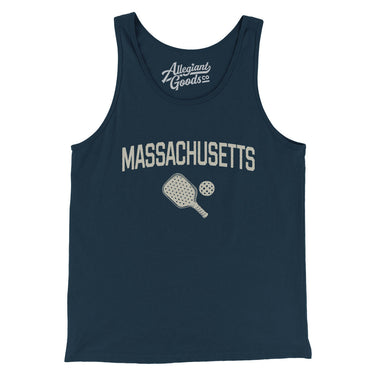 Massachusetts Pickleball Men/Unisex Tank Top-Navy-Allegiant Goods Co. Vintage Sports Apparel
