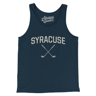 Syracuse Golf Men/Unisex Tank Top-Navy-Allegiant Goods Co. Vintage Sports Apparel