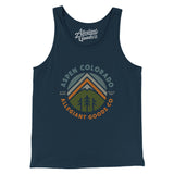 Aspen Colorado Retro Badge Men/Unisex Tank Top-Navy-Allegiant Goods Co. Vintage Sports Apparel
