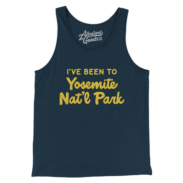 I've Been To Yosemite National Park Men/Unisex Tank Top-Navy-Allegiant Goods Co. Vintage Sports Apparel