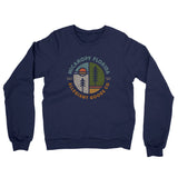 Micanopy Florida Retro Badge Midweight French Terry Crewneck Sweatshirt-Navy-Allegiant Goods Co. Vintage Sports Apparel