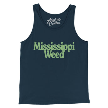 Mississippi Weed Men/Unisex Tank Top-Navy-Allegiant Goods Co. Vintage Sports Apparel