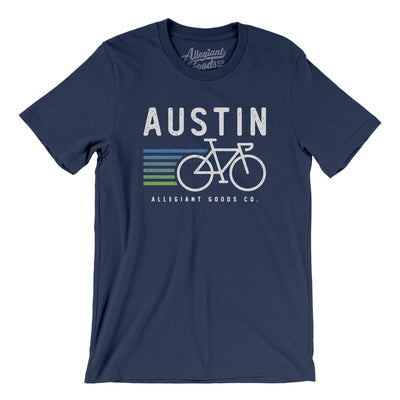 Austin Cycling Men/Unisex T-Shirt-Navy-Allegiant Goods Co. Vintage Sports Apparel