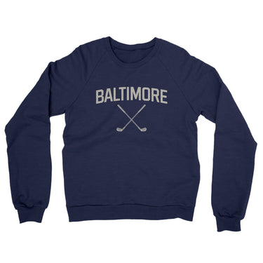 Baltimore Golf Midweight French Terry Crewneck Sweatshirt-Navy-Allegiant Goods Co. Vintage Sports Apparel