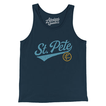 St Pete Vintage Script Men/Unisex Tank Top-Allegiant Goods Co. Vintage Sports Apparel