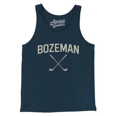 Bozeman Golf Men/Unisex Tank Top-Navy-Allegiant Goods Co. Vintage Sports Apparel