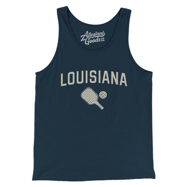 Louisiana Pickleball Men/Unisex Tank Top-Navy-Allegiant Goods Co. Vintage Sports Apparel
