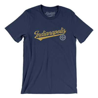 Indianapolis Vintage Script Men/Unisex T-Shirt-Navy-Allegiant Goods Co. Vintage Sports Apparel